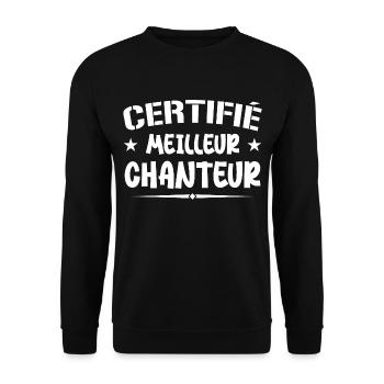 Certified Best Singer - Singer Gift - Unisex Sweatshirt - black - Front - Alina (178cm) & Michal (187cm)