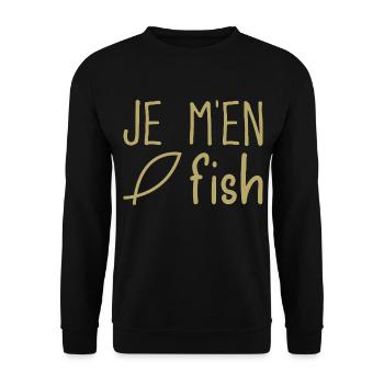 Je m'en fish - Sweat-shirt Unisexe - noir - Devant - Alina (178cm) & Michal (187cm)