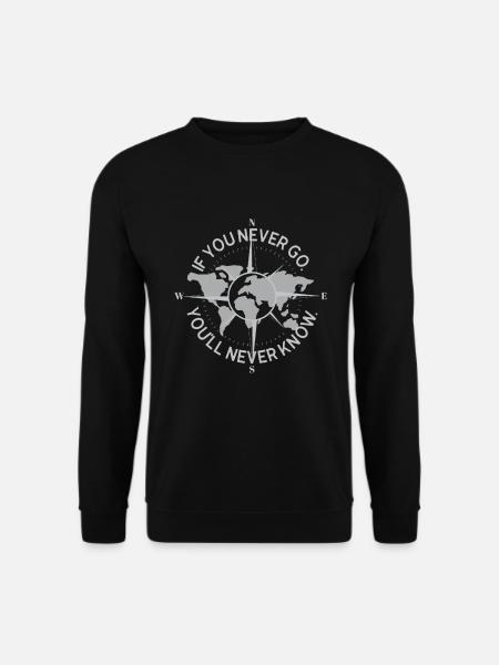 Boussole Backpacker voyage carte du monde Aventure - Sweat-shirt Unisexe - noir