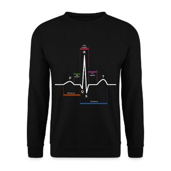 ekg herzschlag - Unisex Pullover - Schwarz - Vorne - Alina (178cm) & Michal (187cm)