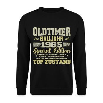 Vintage 1965 Born Retro Birthday Vintage - Unisex Sweatshirt - black - Front - Alina (178cm) & Michal (187cm)