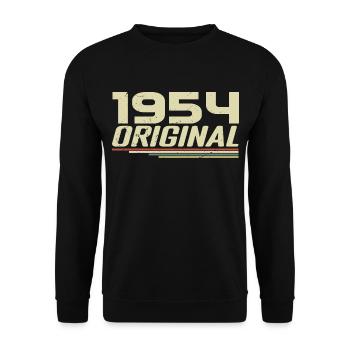 Born in 1954 Vintage 1954 Retro Birthday 1954 - Unisex Sweatshirt - black - Front - Alina (178cm) & Michal (187cm)
