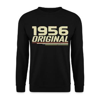 Né en 1956 Vintage 1956 Anniversaire Rétro 1956 - Sweat-shirt Unisexe - noir - Devant - Alina (178cm) & Michal (187cm)