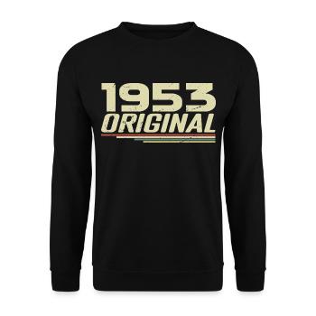 Né en 1953 Vintage 1953 Anniversaire Rétro 1953 - Sweat-shirt Unisexe - noir - Devant - Alina (178cm) & Michal (187cm)