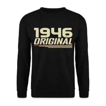 Né en 1946 Vintage 1946 Anniversaire Rétro 1946 - Sweat-shirt Unisexe - noir - Devant - Alina (178cm) & Michal (187cm)