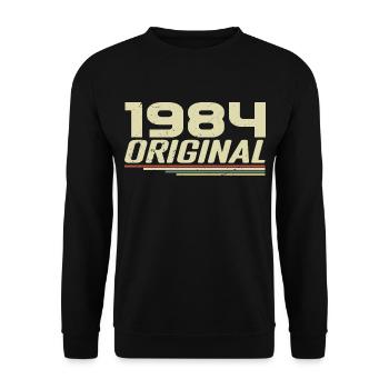 Born in 1984 Vintage 1984 Retro Birthday 1984 - Unisex Sweatshirt - black - Front - Alina (178cm) & Michal (187cm)