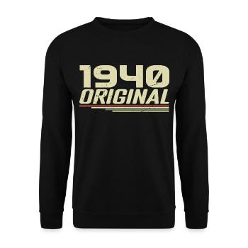 Geboren 1940 Vintage 1940er Jahre Retro Jubiläum 1940er Jahre - Unisex Pullover - Schwarz - Vorne - Alina (178cm) & Michal (187cm)