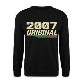 Né en 2007 Vintage 2007 Anniversaire Rétro 2007 - Sweat-shirt Unisexe - noir - Devant - Alina (178cm) & Michal (187cm)