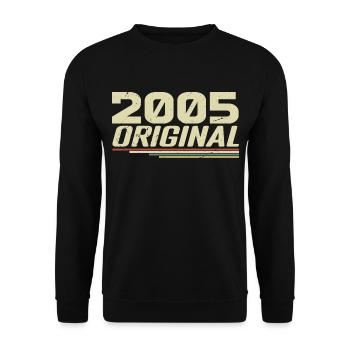 Né en 2005 Vintage 2005 Anniversaire Rétro 2005 - Sweat-shirt Unisexe - noir - Devant - Alina (178cm) & Michal (187cm)