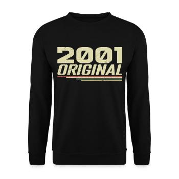 Né en 2001 Vintage 2001 Anniversaire Rétro 2001 - Sweat-shirt Unisexe - noir - Devant - Alina (178cm) & Michal (187cm)