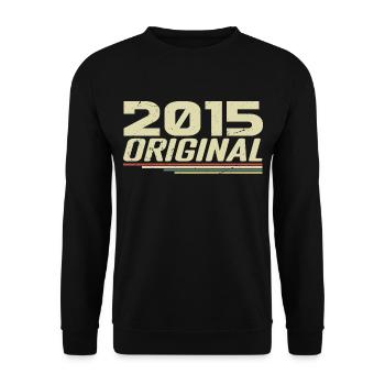 Born in 2015 Vintage 2015 Retro Anniversary 2015 - Unisex Sweatshirt - black - Front - Alina (178cm) & Michal (187cm)