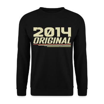 Jahrgang 2014 Jahrgang 2014 Retro Jubiläum 2014 - Unisex Pullover - Schwarz - Vorne - Alina (178cm) & Michal (187cm)