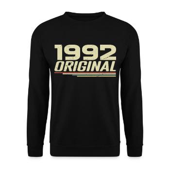 Né en 1992 Vintage 1992 Anniversaire Rétro 1992 - Sweat-shirt Unisexe - noir - Devant - Alina (178cm) & Michal (187cm)