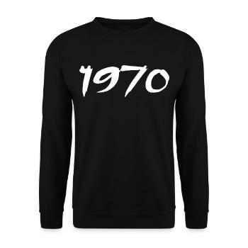 1970 Cadeau 55e Anniversaire 1970 Retro 1970 - Sweat-shirt Unisexe - noir - Devant - Alina (178cm) & Michal (187cm)