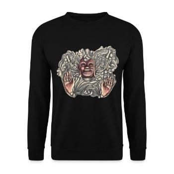 Buddha-Bad - Unisex Pullover - Schwarz - Vorne - Alina (178cm) & Michal (187cm)