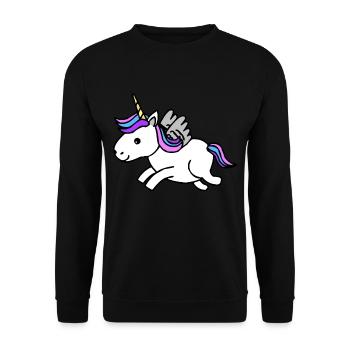 Unicorn Unicorn Mythical Creature Cartoon - Unisex Sweatshirt - black - Front - Alina (178cm) & Michal (187cm)