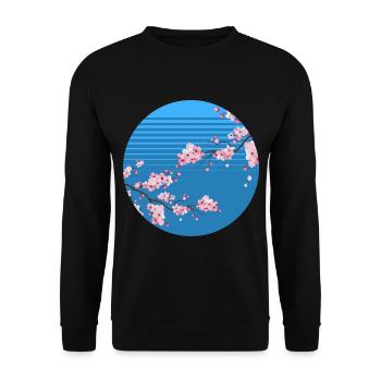 Cherry Blossom Japanese Tree Sakura Retro - Unisex Sweatshirt - black - Front - Alina (178cm) & Michal (187cm)