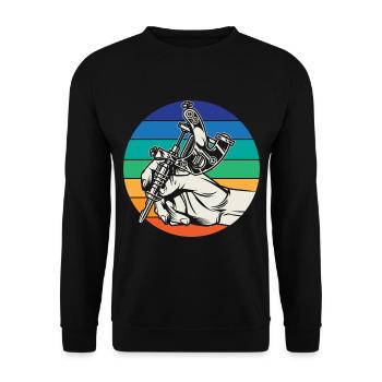Vintage Tattoo Stift Tattoo Künstler - Unisex Pullover - Schwarz - Vorne - Alina (178cm) & Michal (187cm)