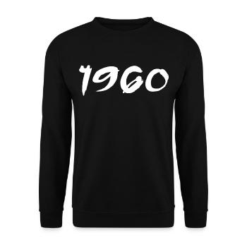 1960 Geschenk 65. Jubiläum 1960 Retro 1960er Jahre - Unisex Pullover - Schwarz - Vorne - Alina (178cm) & Michal (187cm)