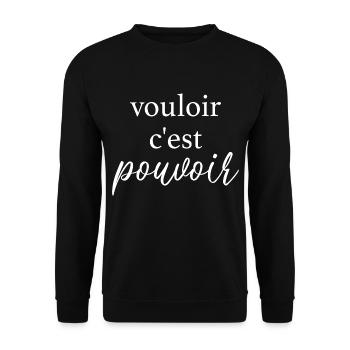 Französisch - Unisex Pullover - Schwarz - Vorne - Alina (178cm) & Michal (187cm)
