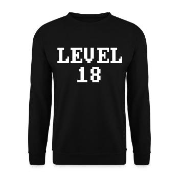level 18, 18th birthday controller, gamer - Unisex Sweatshirt - black - Front - Alina (178cm) & Michal (187cm)