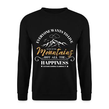 Wandern T Shirt Design - Unisex Pullover - Schwarz - Vorne - Alina (178cm) & Michal (187cm)