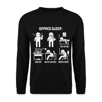 Stick figure bureau sommeil humour au travail - Sweat-shirt Unisexe - noir - Devant - Alina (178cm) & Michal (187cm)