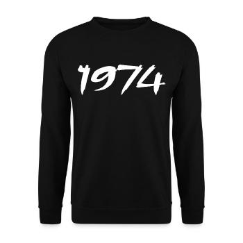1974 51st Anniversary Gift 1974 Retro 1974 - Unisex Sweatshirt - black - Front - Alina (178cm) & Michal (187cm)
