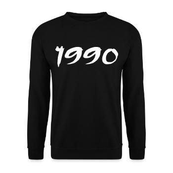 1990 Gift 35th Anniversary 1990 Retro 1990 - Unisex Sweatshirt - black - Front - Alina (178cm) & Michal (187cm)