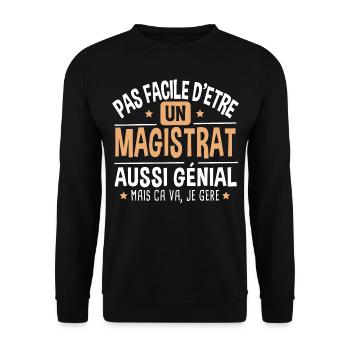 Magistrat génial. Cadeau juge tribunal loi justice - Sweat-shirt Unisexe - noir - Devant - Alina (178cm) & Michal (187cm)