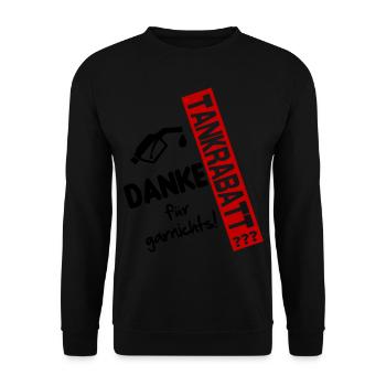 Tankrabatt Benzin Diesel Gold Benzinpreis - Unisex Pullover - Schwarz - Vorne - Alina (178cm) & Michal (187cm)