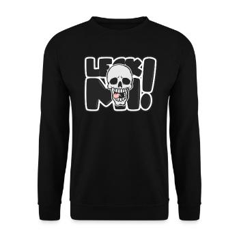 Leck mi - Unisex Pullover - Schwarz - Vorne - Alina (178cm) & Michal (187cm)