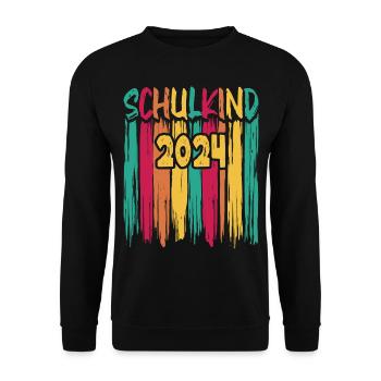 Einschulung 2024 1. Klasse Erstklässler - Unisex Pullover - Schwarz - Vorne - Alina (178cm) & Michal (187cm)