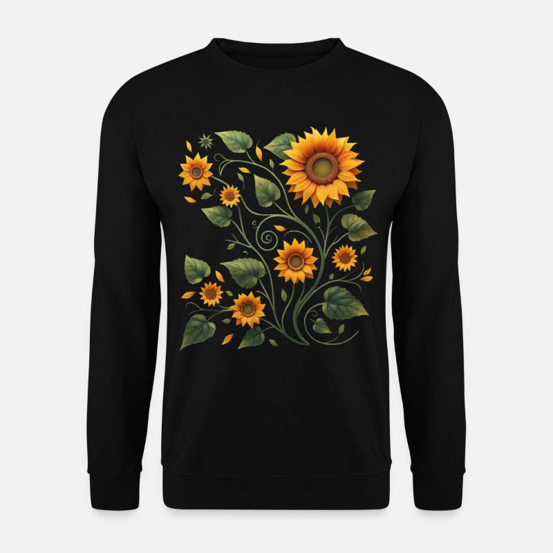 Sonnenblumenranke Sonnenblume Sonnenblumenstrauß - Unisex Pullover - Schwarz