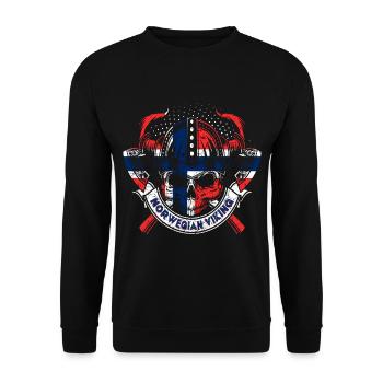 Norwegen Wikinger - Unisex Pullover - Schwarz - Vorne - Alina (178cm) & Michal (187cm)