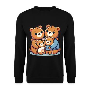 Bear Famille Mère Et Père Avec Deux Enfants - Sweat-shirt Unisexe - noir - Devant - Alina (178cm) & Michal (187cm)