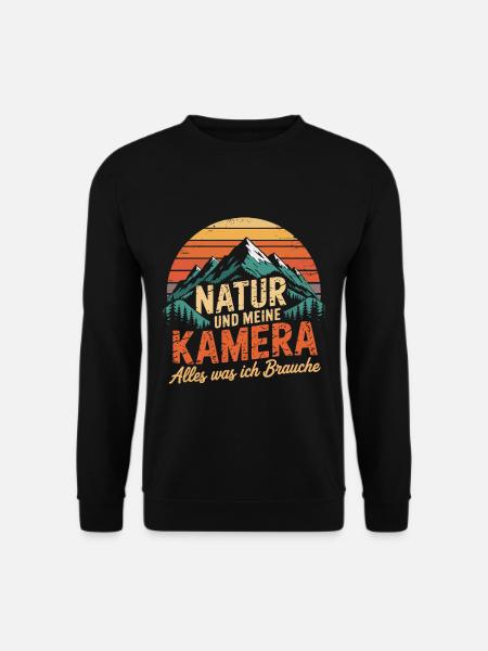 Kamera und Natur Landschaftsfotograf Naturfotograf - Unisex Pullover - Schwarz