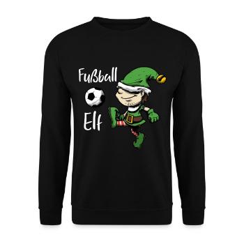Fußball elf Wichtel Weihnachtself Winter - Unisex Pullover - Schwarz - Vorne - Alina (178cm) & Michal (187cm)