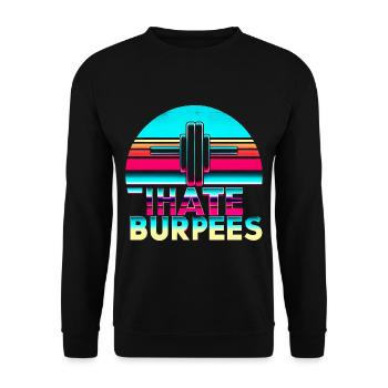 I Hate Burpees 9 - Unisex Sweatshirt - black - Front - Alina (178cm) & Michal (187cm)
