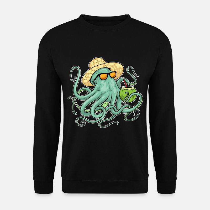 Octopus Beach Coconut Été - Sweat-shirt Unisexe - noir