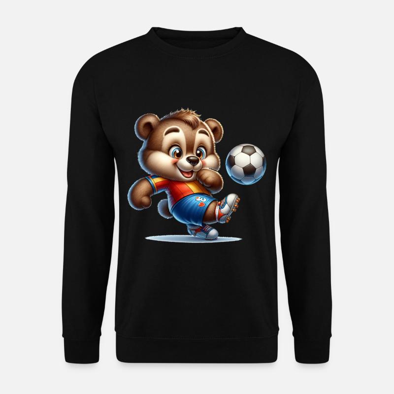Cute Soccer Player Bear - Unisex Sweatshirt - black