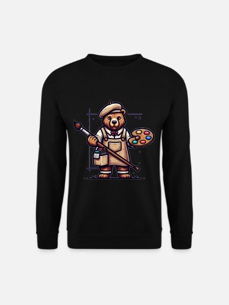 Cute Bear Artist - Unisex Sweatshirt - black