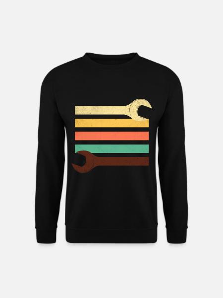 Schraubenschlüssel Retro Werkzeug Handwerker - Unisex Pullover - Schwarz
