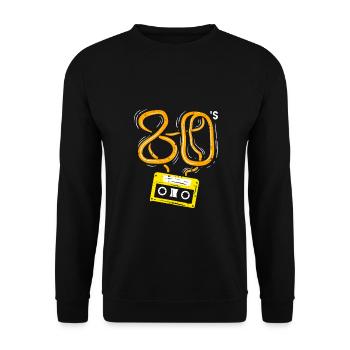 Tenue de soirée cassette vintage rétro années 80 - Sweat-shirt Unisexe - noir - Devant - Alina (178cm) & Michal (187cm)