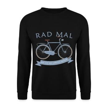 Rad mal was ich am liebsten mache Fahrrad - Unisex Pullover - Schwarz - Vorne - Alina (178cm) & Michal (187cm)