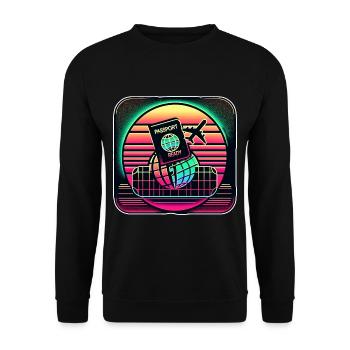 Passport Ready 11 - Unisex Sweatshirt - black - Front - Alina (178cm) & Michal (187cm)