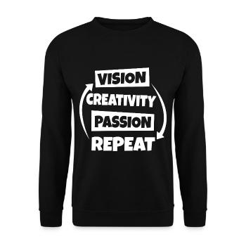 Vision Creativity Passion - Unisex Pullover - Schwarz - Vorne - Alina (178cm) & Michal (187cm)