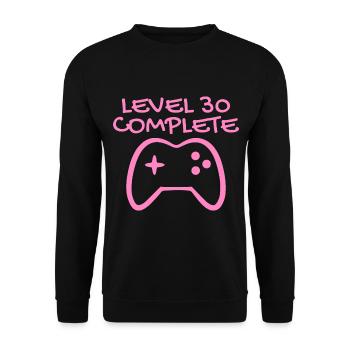 30 anniversaire - Niveau 30 Complete - Gamer 30 ans - Sweat-shirt Unisexe - noir - Devant - Alina (178cm) & Michal (187cm)