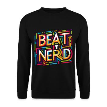Battez-le Nerd 14 - Sweat-shirt Unisexe - noir - Devant - Alina (178cm) & Michal (187cm)