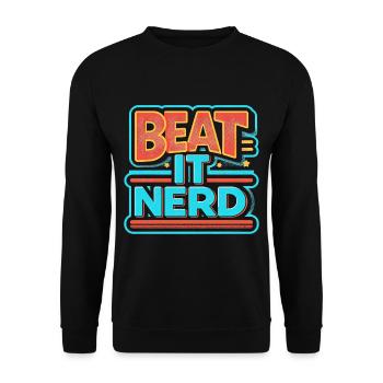 Beat it Nerd 8 - Unisex Sweatshirt - black - Front - Alina (178cm) & Michal (187cm)